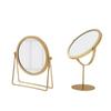 Metal Makeup Mirror with Stand Round Dressing Mirror Retro Desktop Mirror  Bedroom
