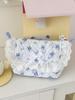 Cute Girls Quilted Cotton Crossbody Bag Outdoor Portable Student Ladies Storage Handbags Bow Lace Plaid Women Shoulder Bags