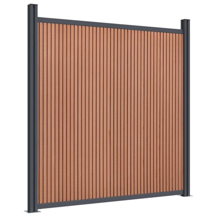 VidaXL Panneau de clôture marron 1218x186 cm WPC, clôture de jardin, clôture d’intimité, panneau de clôture en WPC 3282804