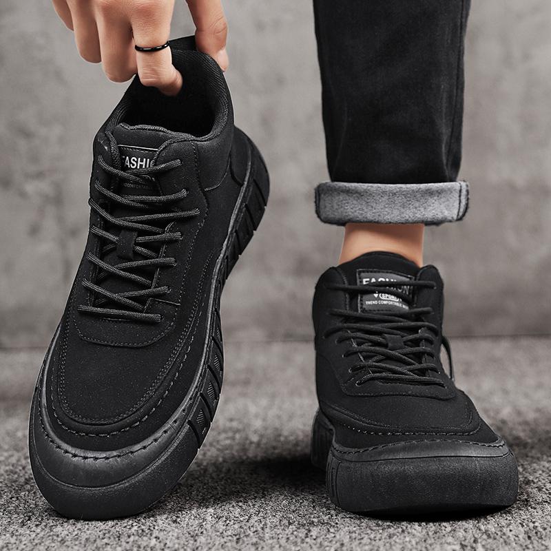 New Fashion Autumn And Winter Men's High Top Martin Boots Students Male Boys Trending Soft Sole Work Shoes Labor Protection Martin Sneakers