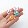 TX27 20pes Aerylic Heart Beads Tranaparent Loose Spacer Beads DIY JewelryMaking Pendants Neaklace Bracclet Needlework Material