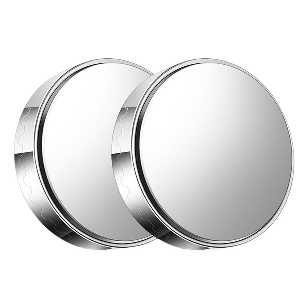 

2 шт. Присоска 360 градусів Мертва зона Автомобільний допоміжний засіб для руху заднім ходом Дзеркало заднього виду Маленьке кругле дзеркало Silver