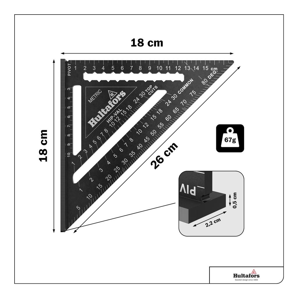 Hultafors 257010 Multi-Function Square, 18mm,