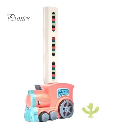 1 Set Kids Dominos Train Toy with Light Music Automatic Laying Domino Train Building Block Educational Electric Train Toy Toddler Boys Girls Gift