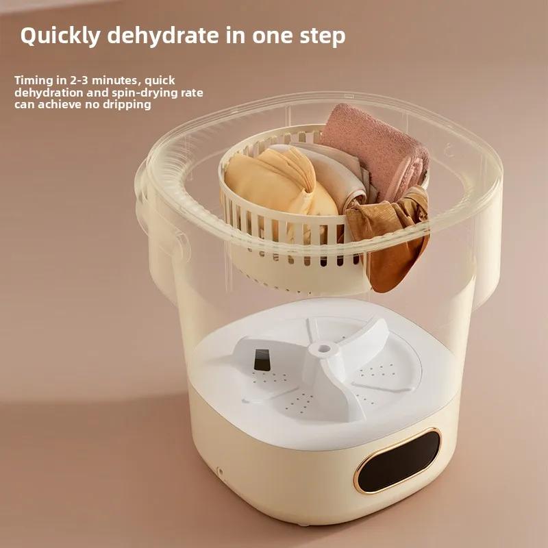 Mini Washer for Underwear Pants &Socks 13L High-capacity Spin Basket Clothes Folding Washing Machine Hidden Drainage Pipe Washer