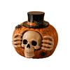 Halloween Harz Süßigkeitenglas Totenkopfgesicht Kürbis Süßigkeitenbehälter für Desserttisch-Service, Regal-Dekoration, Eingangstisch-Nutzung und kleine Snack-Aufbewahrung