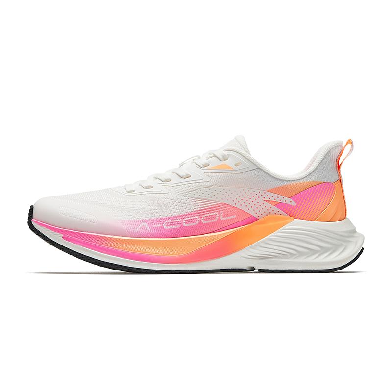 Anta Hydrogen Run Cool Lightweight Running Shoes Women Sneakers White Orange Pink 922625514-5 35.5