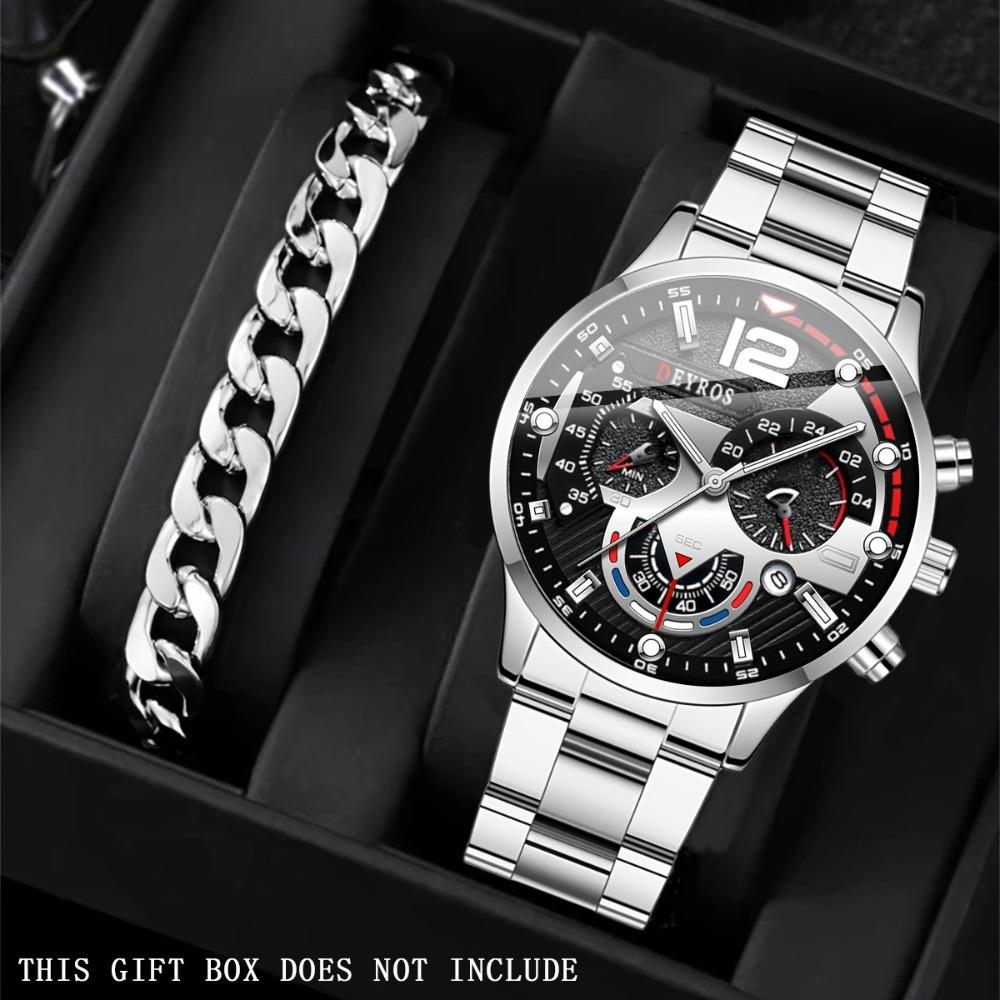 Watch Bracelet Two-Piece Set Men S Watch Bracelet Men S Quartz Watch Fashion Watch Men S