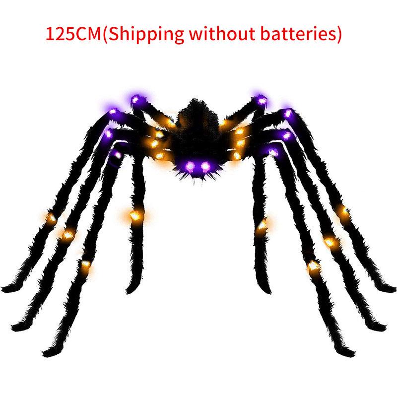 Halloween Big Plush Spider Horror Halloween Decoration Party Prop Outdoor Giant Spider Decor 30-200cm Chamber Prank Black Spider