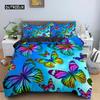 Butterfly Duvet Cover Set Colorful Butterfly Heart Shape Comforter Cover Spring Fresh Style Animal Polyester Bedding Set Girls