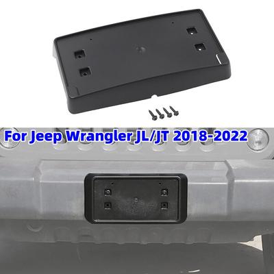 Car Front Bumper License Plate Mounting Bracket Rear License Plate Holder Fit for Jeep Wrangler JL/JT