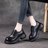 [Heavy Industry] First-layer cowhide loafers for women's autumn 2025 new leather retro lace-up small leather shoes