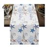 Modern Farmhouse Table Runner Summer Beach Runner, Ocean Wave Coastal Tropical Decoration for Home House Party Decor Theme