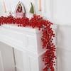 2 Pcs Handcrafted-style Lifelike Red Berry Wreaths, Featuring Vibrant Berries and Lush Green Foliage