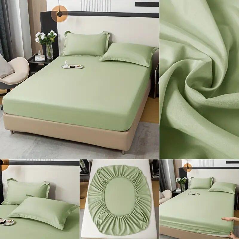 Cearceaf de pat, din bumbac moale, cu benzi elastice, culoare uni, huse de saltea antiderapante, cearceaf pentru pat dublu king-size 140/160/200