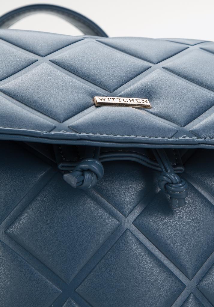 Wittchen Women's Backpack Bag Made Of Geometrically Quilted Eco-Leather, Dark Blue, Dark Blue Eco-Leather