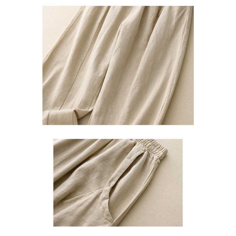 Summer Cotton and Linen Loose Casual Pants for Women