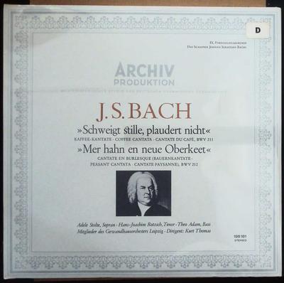 LP Record JOHANN SEBASTIAN BACH  ADELE STOLT  Schweigt Stille Plaudert Nicht B 198161 Archiv Produkti Germany Classical Used