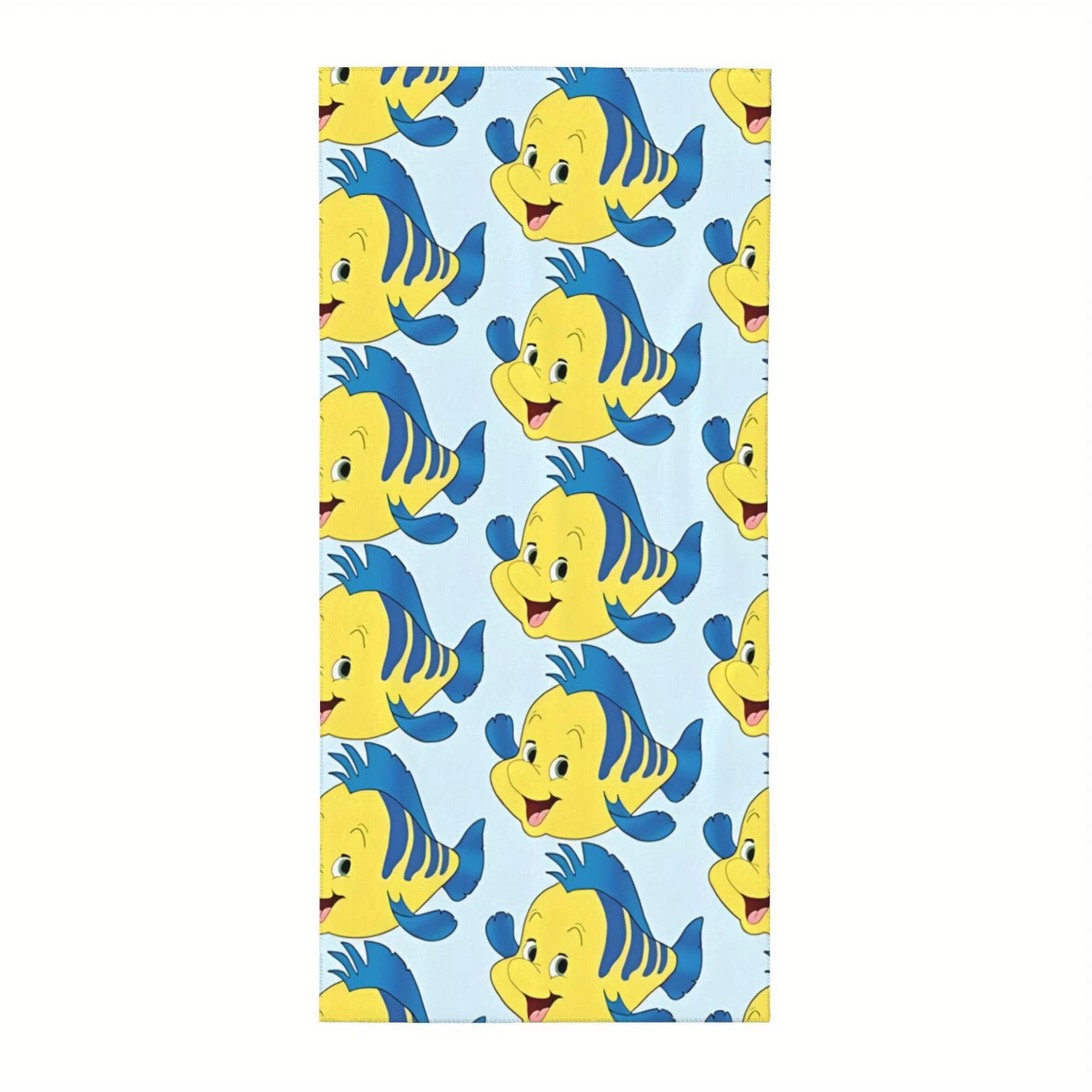 

1 Halibut Beach Towel with a cute halibut pattern quick-drying and suitable for pool bathroom and travel W40*H60(CM)