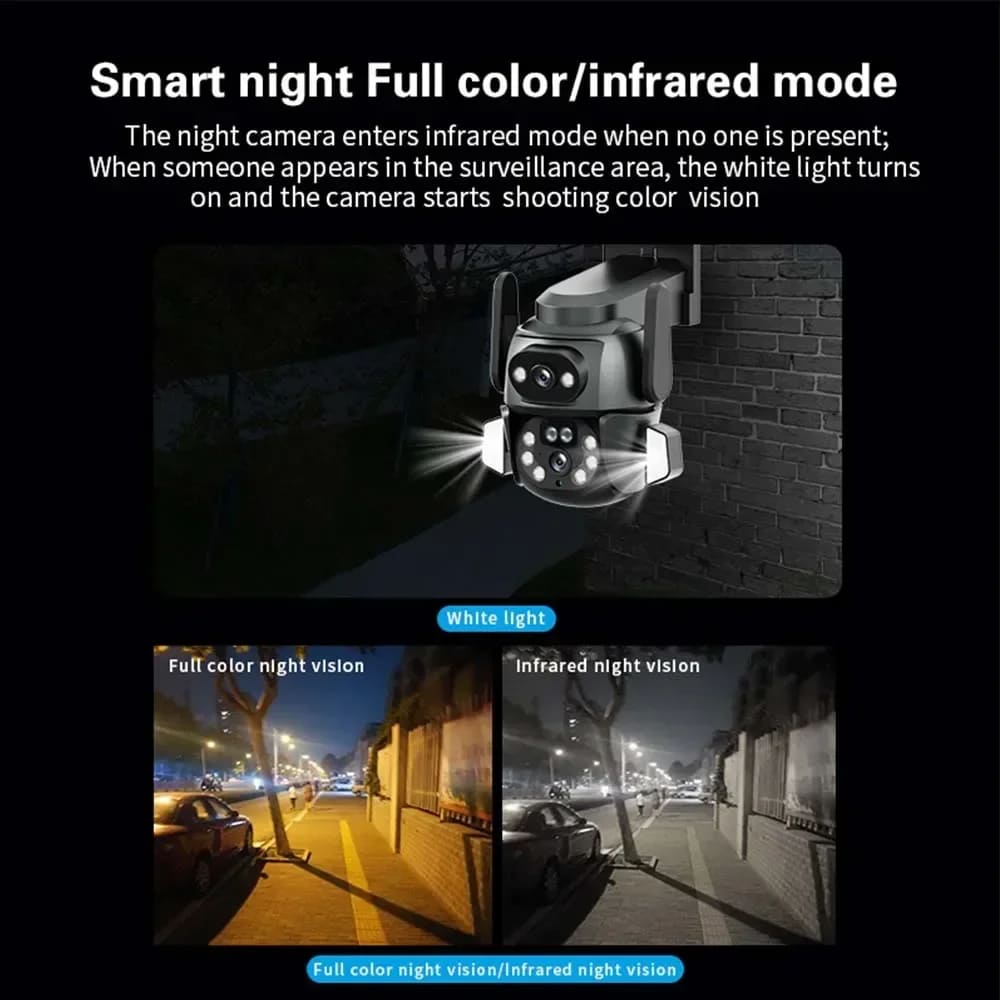 2025 Yeni WIFI Kamera PTZ 4K 8MP Çift Ekran Dürbün AI Vücut Otomatik Takip CCTV Güvenlik Akıllı Dış Mekan Gece Görüşlü İzleme