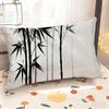 Bamboo Pattern Pillowcase Decor Suitable For Sofa Bedroom Car Pillow Cover Cushion Rectangular Back Cushion