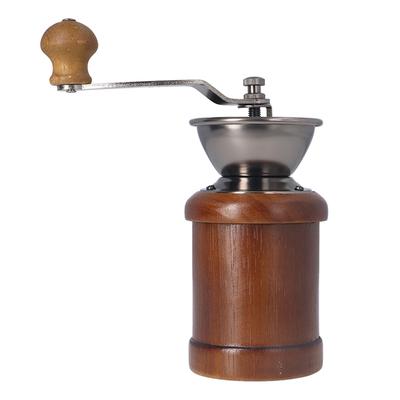 Coffee Grinder Manual Oak Stainless Steel Retro Ergonomic Crank Handle Conical Grinding Core