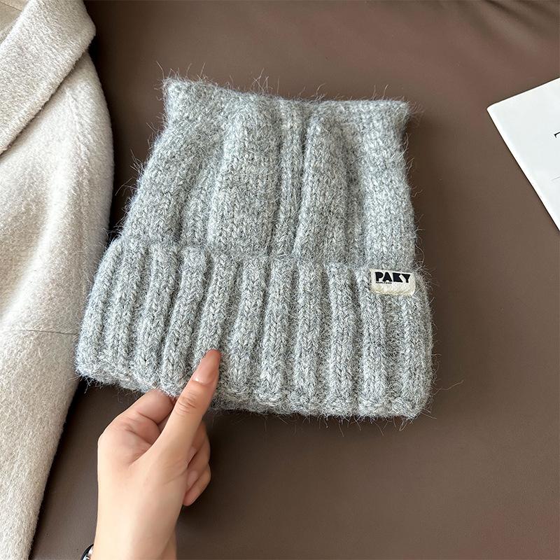 Cartoon Cat Ear Woolen Hat for Women, Autumn and Winter Japanese Style Thickened Warm Knit Hat, Large Head Circumference Cold-Proof Hat