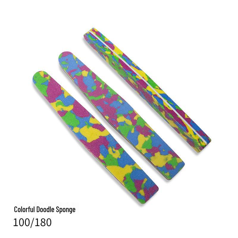 Camouflage Double-Sided High-Elastic Sponge Nail Buffing and Shaping Strip 17.8*1.9*1.2cm Rhombus