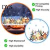 Snowflake Scene Wall Art Christmas Snow Village Static Window Cling, Glowing Warm Scenery Sticker DIY for Glass, Snowman House Winter Decor