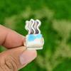 Natural Sleeping Beauty Turquoise Promise Blue Ring Size 6.75 925 Silver
