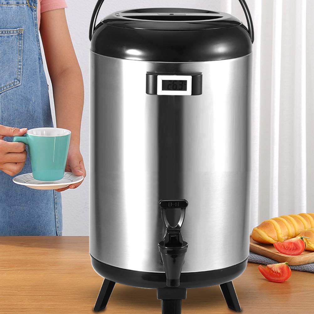 Stainless Steel Double Layer Insulation Barrel Container for Hot Water Milk Tea Coffee(12L )