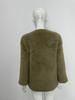 2025 Hollow V-Neck Faux Mink Velvet Sweater: Soft Knit Women's Solid Color Top