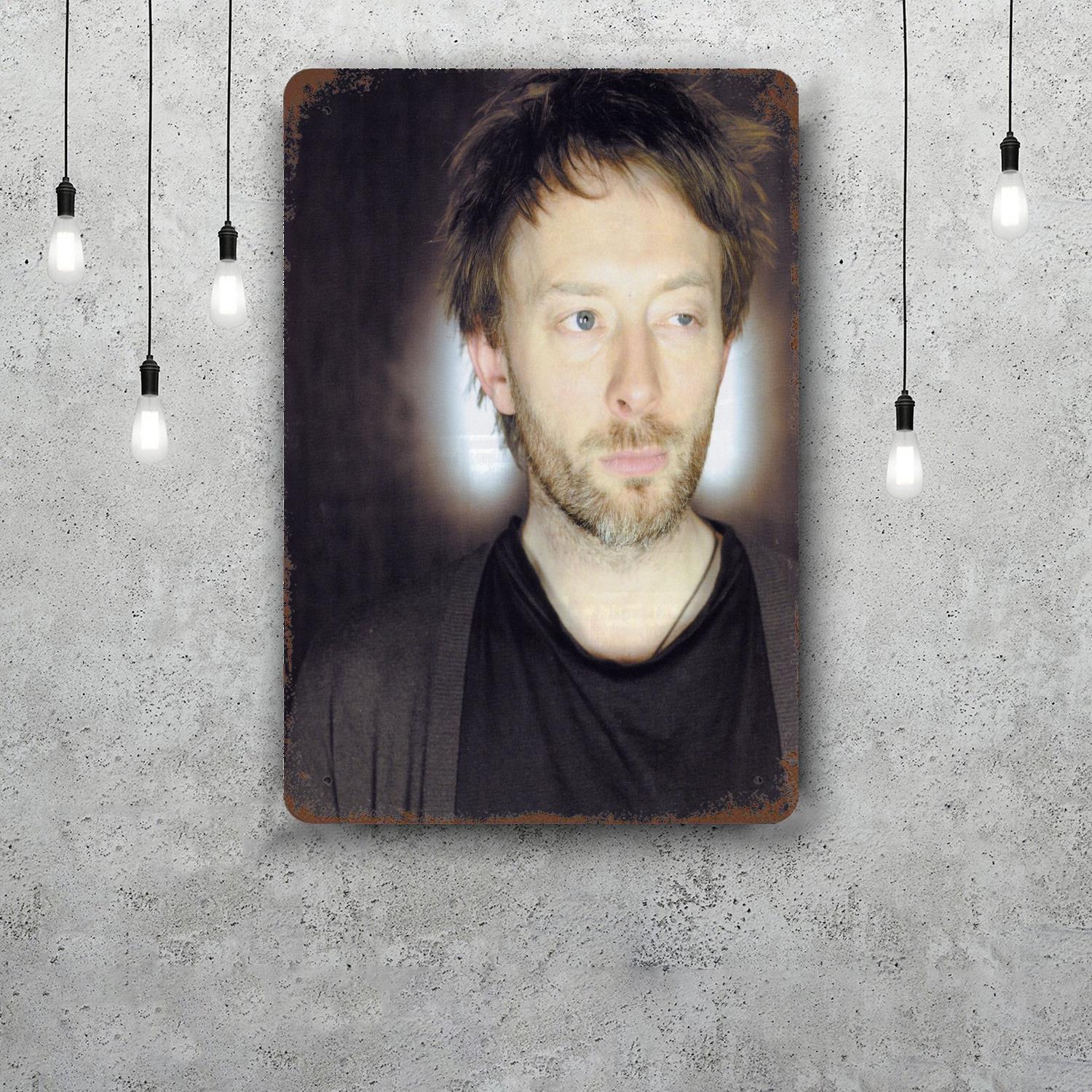 

thom yorke Vintage Tin Sign Home Decor Wall Decor Art Wall Mural Room Decoration Decor Retro Metal Sign Plate Bar Posters 20x30cm（7.8x11.8inch）