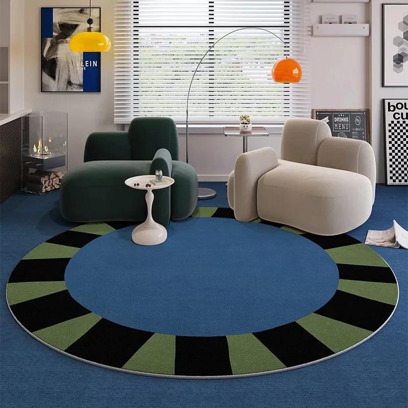 

French Circular Carpet Light Luxury Living Room Coffee Table Floor Mat Trend Bedroom Cloakroom Makeup Chair Dressing Table Mat 40x40cm