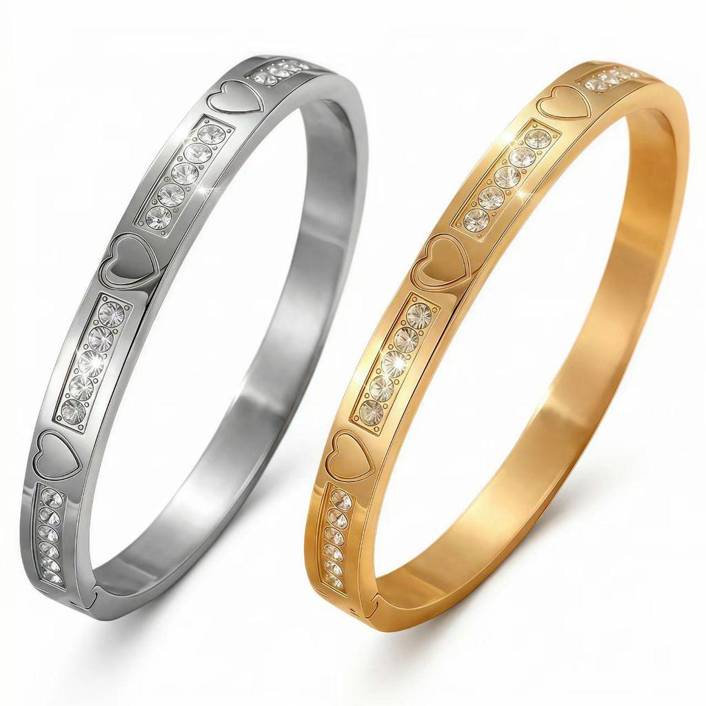 Women's Titanium Steel Gold-Plated Bracelet - Elegant European & American Design