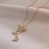 X1245 Gold Fluttering Butterfly Necklace