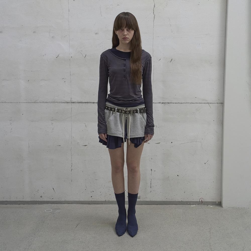 Lcdc Tm Layered Zip-Up Skirt (Melange Gray)