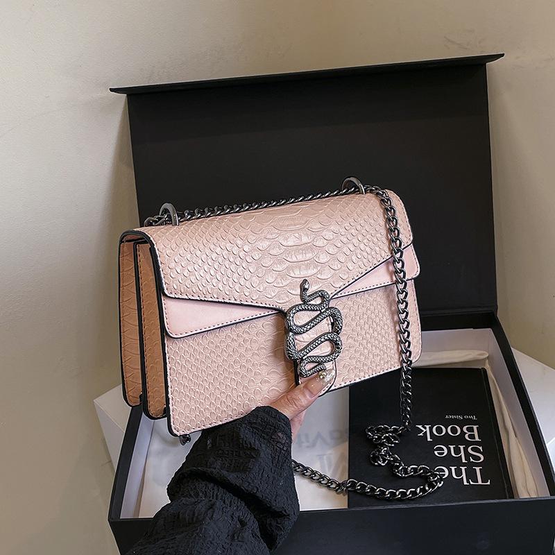 Summer new high-end fashion snake pattern bag shoulder messenger women's bag