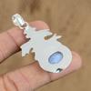 Wedding Gift For Her 925 Silver Natural Blue Lace Agate Gemstone Pendant