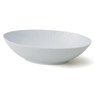 Mino Ware "miyama" Curry Dish, Oval, Approximately 25cm Diameter, Microwave and Dishwasher Safe, White Porcelain, Made In Japan, Crease Pattern, Produ