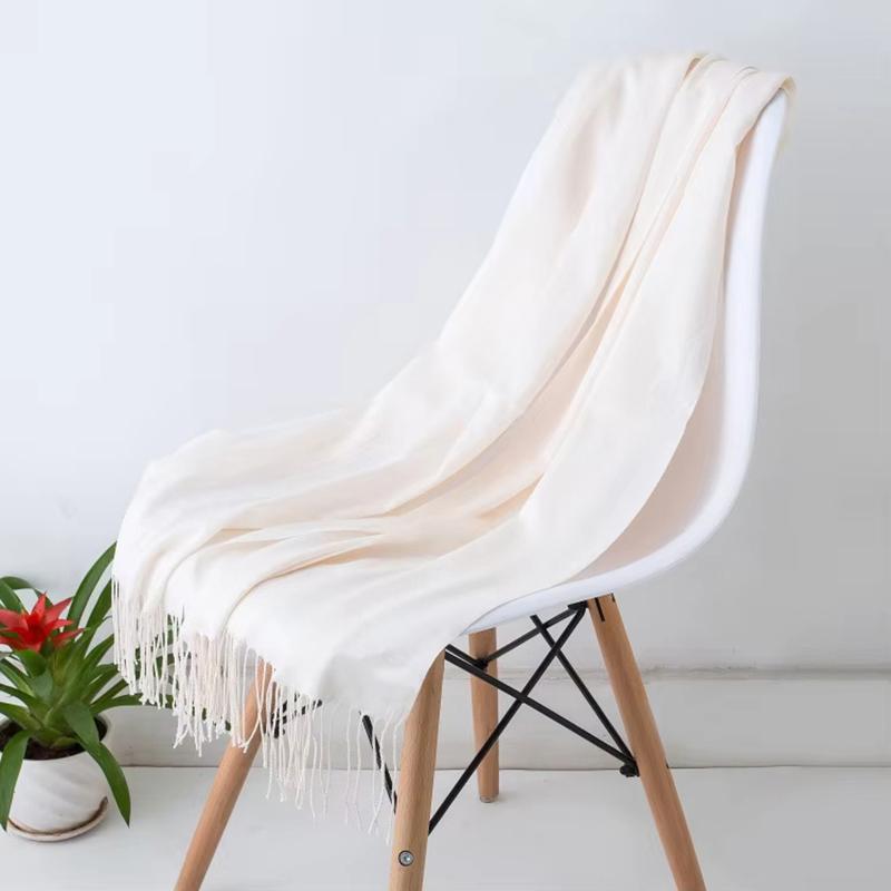 Luxury Design Brand Solid Women Cashmere Scarf Autumn Winter Warm Shawls Wraps  Men's Pashmina Tassel Scarves Female Foulard