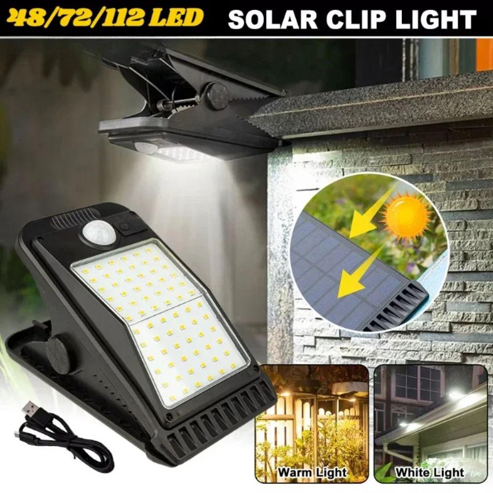 Portable Human Body Induction Lighting IP65 Waterproof Garden Wall Light Solar Clip Lights  Home