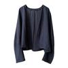 Women Retro White Shirt Jacket Summer Artistic Cardigan Top Thin Loose Long Sleeved Sun Protection Shirt