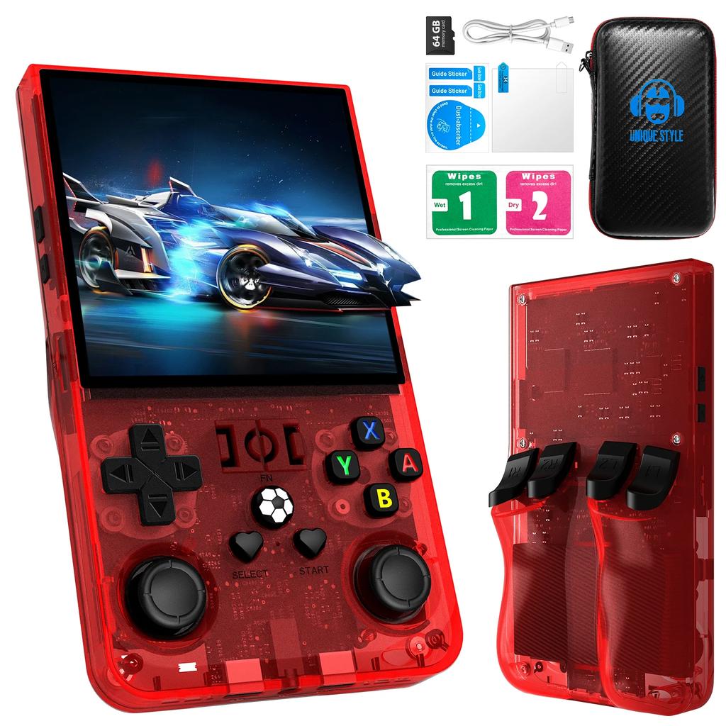 Open Source R36MAX Retro Handheld Video Game Console RK3326 Chip 64/128G Portable Pocket Game Player 4 HD Screen Game Console
