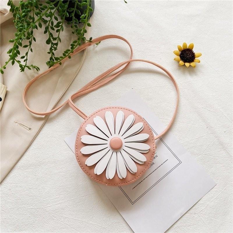 Fashionable Korean Style Princess Handbag For Kindergarten Girls With Floral Pattern розовый