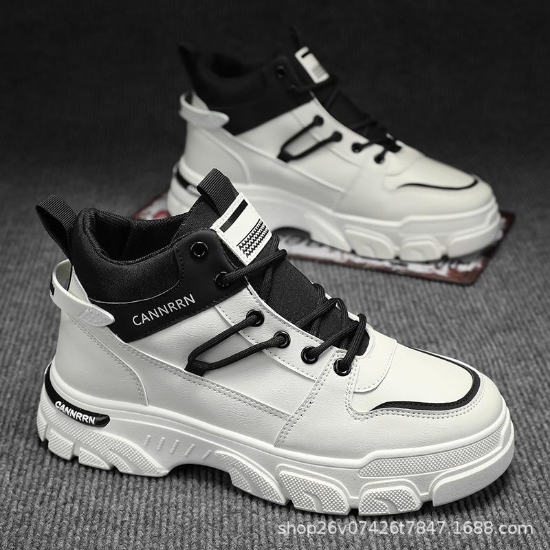 

High top 2024 autumn British style tooling Martin boots medium top sports casual trendy shoes casual shoes versatile outdoor shoes 44 бежевий