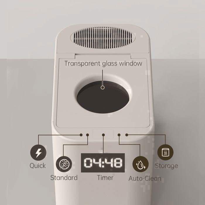 Compostiera elettrica - BEECO HQD-260C - 2,5L - 220V 60Hz - 470W - Autopulente - Silenziosa e inodore - bianco