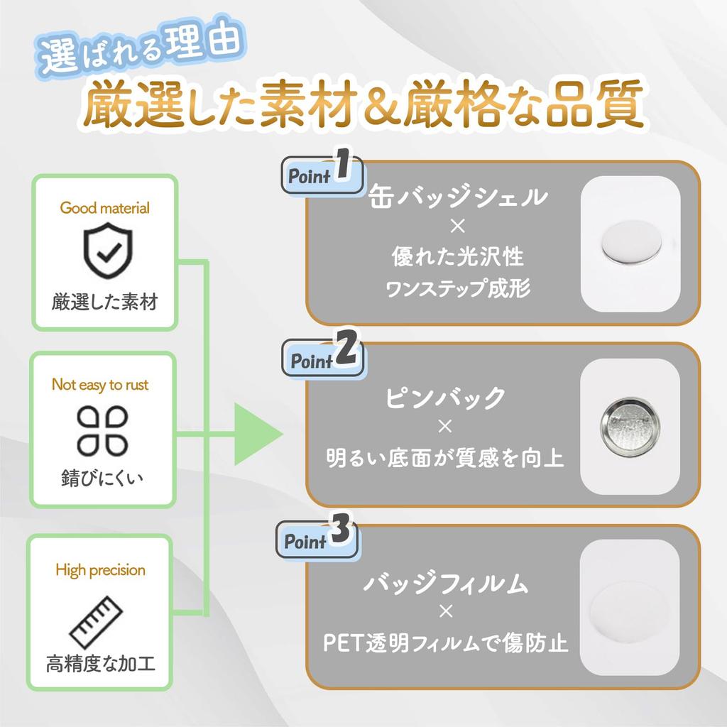 Eitoism Tin Badge Machine Kit, Handmade, Materials, Parts, Large Capacity, 100-Piece Set, 32mm