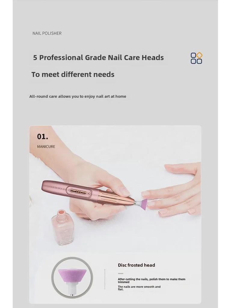 Portable Electric Nail Polish Remover: 5-in-1 Tool for Salon Use