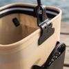 Foldable Fishing Bucket Padded Handle Square Angling Container Side Pockets Basket
